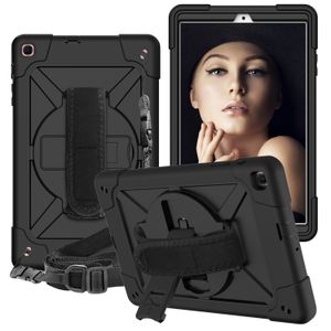 Hand Shoulder Strap Case For Samsung Galaxy Tab A 10.1 Inch T510/T515 Heavy Duty Robot Armor Kickstand Shockproof Shell With Pencil Holder (C)