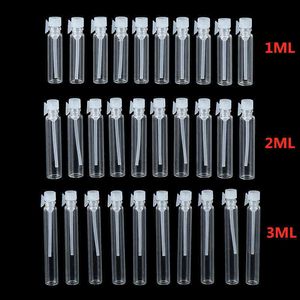 10PC 1/2/3ml Empty Clear Glass Small Sample Vials Bottle Laboratory Liquid Fragrance Test Tube Trial Bottle Y220428