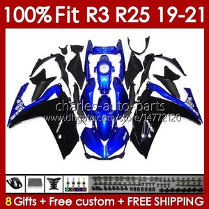 Enjeksiyon Kalıp Gövdesi Yamaha YZFR3 YZF-R25 YZFR25 2019-2021 GÜNEŞ 141NO.30% 100 FIT YZF R 3 25 R3 R25 19 20 21 Çerçeve YZF-R3 2019 2020 2021 OEM Kaplama Kiti BLK BLK