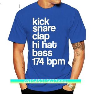 Dj camisa kick snare 174 bpm sintetizador baixo sintetizador música tambor baixo produtor impresso t camisa impressão t camisa dos homens verão 220702