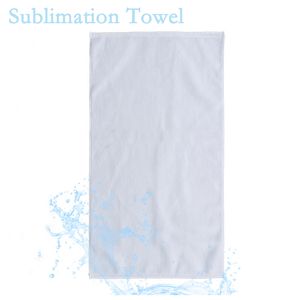 Sublimering Blank handdukar Polyester Bomull Mikrofiberduk Värmeöverföring Tryck Vit Handduk Heminredning