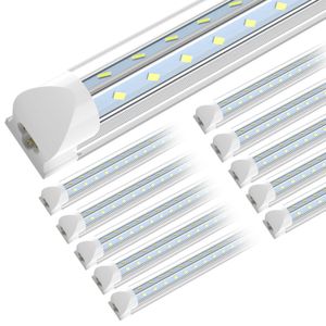 Jesled T8 LED -rörlampor D Formade 8 fot transparent lock 90W Cold White Integrated Tubes Light 10 Packs