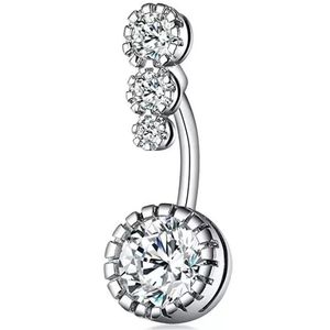 Stal nierdzewna Diamond Belly Button Rings Allergy Cyrkon Pępek Ring Sexy Kobiety Body Biżuteria