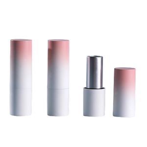 Imballaggio vuoto Bottiglia di plastica Forma rotonda Gradiente Rosa Magnete Rossetto Tubi vuoti Contenitore per imballaggio cosmetico portatile riutilizzabile 12,1 mm