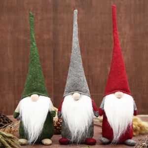 Gnomes Rudolph Elf Toys Ornaments Christmas Party Decorations High Green Red Hat Long Beard Doll Festival Supplies Market Bar Hotel 9 5QY Q2