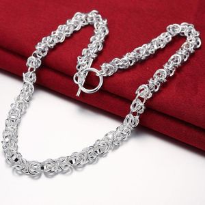 Kedjor klassiska silverhalsband charm ädla smycken 18 tum kvinnor mode mäns halsband fest julklapparchains