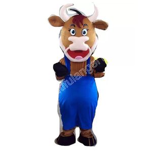 Halloween Cow Mascot Charakter Kostium Wysokiej Jakości Cartoon Pluszowy Zwierząt Anime Temat Charakter Dorosły Rozmiar Boże Narodzenie Karnawał Festiwal Fancy Dress