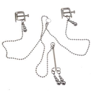 New 30CM Chains Metal Nipple Clamps With Ball Pendant sexy Toys BDSM Bondage Restraints Nipples Clips For Couples Women Bdsm