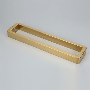 Двойная боковая золота из нержавеющей стали для душевой ручки для душа квадратная ручка для ванной комнаты.