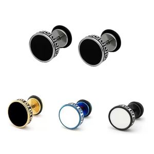 Stainless Steel Barbell Ear Stud Fashionable Retro Round Barbell Body Earrings For Men and Women