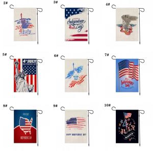 2022 New Independence Day American Garden Flag Linen Printing 30x45cm 12x18 Inch Wholesale