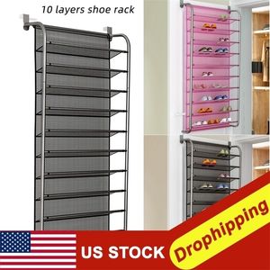 36 Pair Up Door Hanging Shoe Rack 10 Tier s Organizer Scaffale a parete per scarpe da dormitorio domestico Y200527