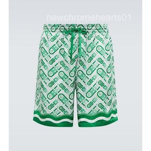 Casablanca masculino seda impresso shorts define designer de luxo ping pong verão praia calças camisas268b