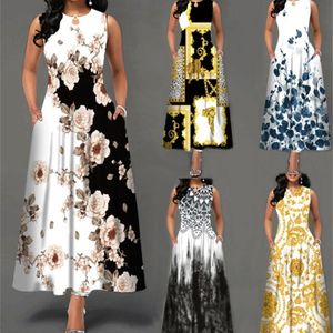 Kobiety luźne kwiatowe vintage dziury Palenki Bree Sukienka Big Big Summer Camis Party Eleganckie sukienki Maxi 220707