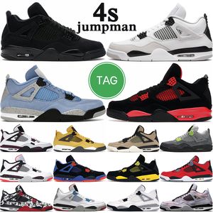 4 mens basketball shoes 4s military black cat sail shimmer white cement neon bred fire red cool grey men trainer sports sneakers