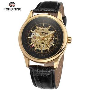 Brand Forsining Hot Luxury Men Fashion Skeleton Wristwatch Classic Retro Design Transparent Case Creative Self-Wind Mechanical Watch SLZe36