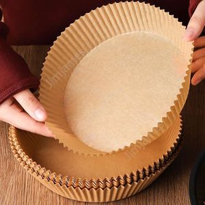 Air Fryer Disposable Paper For Air Fryer Cheesecake Air Fryer Accessories Parchment Wood Pulp Steamer Baking Paper 50pcs/bag DAJ484