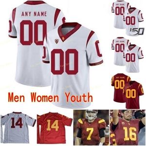 Thr Custom USC Trojans College Football Maglie 47 Clay Matthews 5 Reggie Bush 55 Junior Seau 6 Michael Pittman Jr. Uomo Donna Gioventù cucita