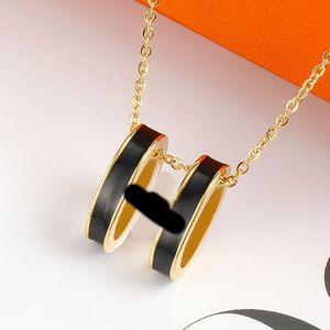 black Necklace set Bangle Women Stainless Steel Couple Gold Bracelet Fashion Jewelry Valentine Day Christmas Gifts for Girlfriend Accessories Wholesale