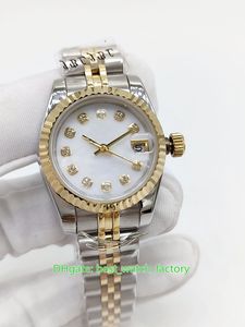 16 Estilo Top Quality Ladies Relógios 26mm Datejust Diamond Dial Sapphire Glass Presidente 18k Gold Asia 2813 Movimento Mecânico Automático Relógio Feminino Relógios de Pulso