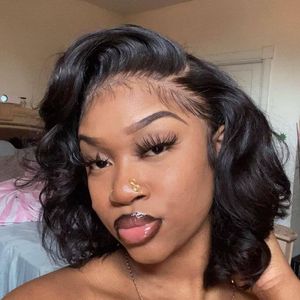 Human Hair Wigs Short Bob Wig For Black Women Brazilian Pre Plucked With Baby Hair Body Wave