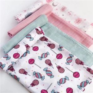 120cm110cm 2 lager muslin filt gasbambu baby swaddle filtar född baby muslin battaniye 220816