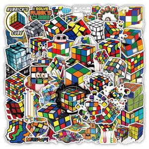 50pcs adesivi cubo magico creativo cubo di Rubik graffiti giocattolo per bambini skateboard auto moto bicicletta decalcomanie all'ingrosso