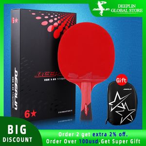 Pagaia da ping pong con custodia Killer Spin gratuita - Racchetta da ping pong professionale per giocatori principianti e avanzati 6 7 8 Star 220623