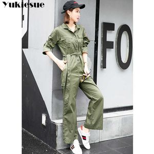 Long Harem Jumpsuits Woman Cargo Pants Female Bodysuit Body Mujer for Women Overalls Romper Pockets Womens Rompers 210608