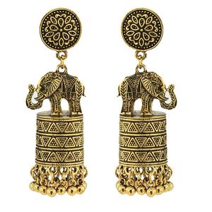 Dangle żyrandol ins złota ręcznie robione koraliki plemienne geo nepal tajlandia słonia przebijanie vintage kolczyki koreańskie biżuteria mody