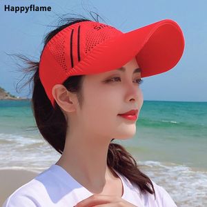 Outdoor Sport Sun Hats Empty Top Hat Golf Tennis Hat Breathable Visor Summer Hiking Cap For Women HCS157