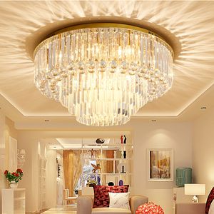 LED Modern Crystal Taklampor Fixtur AMERICAN Golden Taklampa Europeisk art deco Shining Hanging Droplight Bedroom Dining Living Room Home Inomhusbelysning