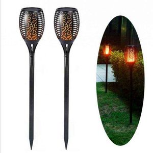 LED Solar Flame Effect Light Outdoor Led Garden Solar Garden Light Flicking Flame Toches Lamp for Indoor Garden Balcony J220531