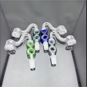 Pipa in vetro Bruciatore a nafta Bong Narghilè Nuovo set di sigarette scheletro a forma di 8 accessori per fornello 14mm