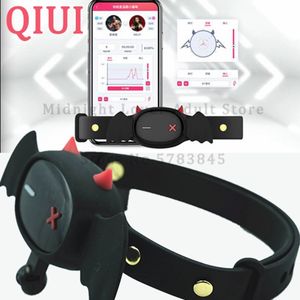 APP Fernbedienung Halsband Fetisch Sklave Zurückhaltung QIUI Kleiner Teufel Stromschlag Erwachsene Spiel sexy Spielzeug Für Paare