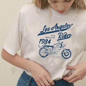 Koszulka damska Los Angeles Rider T Shirt Women HARAJUKU Summer Esthetic Fashion Graphic Funny Tee Grunge Overge Y2K Tops Hipster Egirl