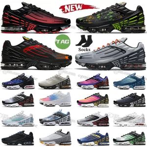 2022 Designer 3 Woman Mens Running Shoes Tuned III Grey White Black Light Bone Green Aqua Rainbow Red tns Trainers Tn3 men womens Sports Plus Sneakers 36-47