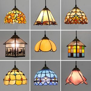 Kolye lambalar Mediterranean Türk Barok Vitray Lamba Mutfak Yatak Odası Balkon Giriş Koridor Aydınlatma LED Asma Lightpendent