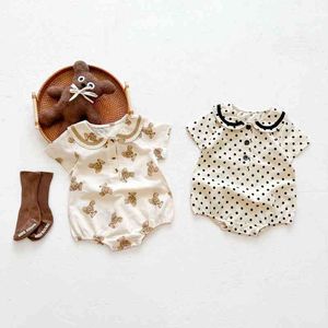 0-3T Лето хлопковое детское комбинезон для новорожденных детские девочки одежда одежда с короткими рукавами.
