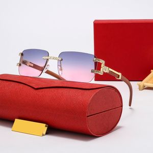 Óculos de sol sem aro masculinos mais recentes, óculos carti, armação óptica sem aro de metal composto, clássico, quadrado, dourado, óculos femininos de luxo com diamante