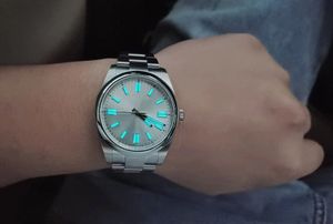 NOVO Relógio masculino luminoso 41MM Relógios de movimento mecânico automático branco 904L Pulseira de aço inoxidável Safira À prova d'água Moda Relógio de casal 36mm Presente de luxo