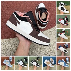 2022 Jumpman Fragment TS x 1s Low Basketball Shoes Starfish White Brown Red Gold Band Unc Court Purple Black Chicago Toe Shadow Panda Designer Treakers