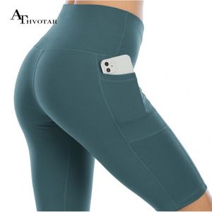 ATHVOTAR Yoga Gym High Waist Shorts Sport Fitness Workout Running Short Pants Woman Summer Silm Leggings Women 220509