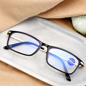 Solglasögon 1pc Anti Blue Light Reading Glasses Kvinnor Vintage Presbyopic Glasögon Män Business Office Far Sight Eyewear +1 1,5 2 2,5 3 3,5 4