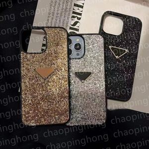 İPhone 15 Pro Maks Kılıfları İçin Tasarımcı Glitter Star Sequin Telefon Kılıfı Apple iPhone 14 Pro MAX 13 12 14 PLUS 11 X XS XR iPhone Kılıf Moda Üçgen P Cep Telefon Kılıfları Kapak