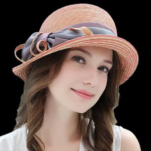 Шляпа ширины на 100% натуральная соломенная шляпа Раффии для женщин 2022 Летняя элегантная гибкая повседневная мода Sunbonnet мода