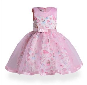 Färgstark klänning för tjejer prinsessan bridesmaid blomma boll klänning kappa tutu bröllop parti elegant kostym 2-10 år gammal barn frock 2022 ny