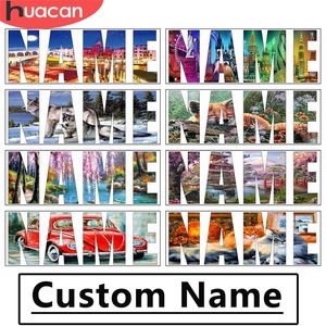 Huacan Squareround Diamond Painting PO Nome personalizado Diy Diamond Borderyer Letter Picture Letter Mosaic Handmade Gift 220623