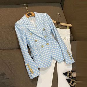 B105 Slimfit Fashion 2022 Queen Party Spring Collection Texure Mönster Formell jacka Elegant kvinnor bär blazer svans