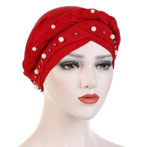 New Head Scarf For Muslim Women Solid Cotton Turban Bonnet Hijab Caps White Pearl Inner Hijabs Femme Musulman